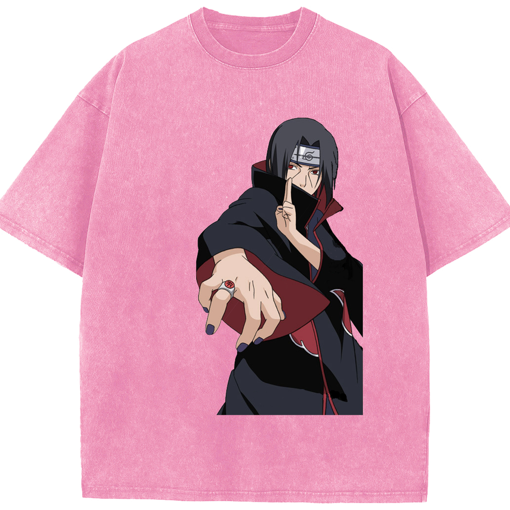 （画像用） NARUTO -ナルト- うちは イタチ Uchiha Itachi 綿100% ヴィンテージ風 半袖Tシャツ（フロントプリント）